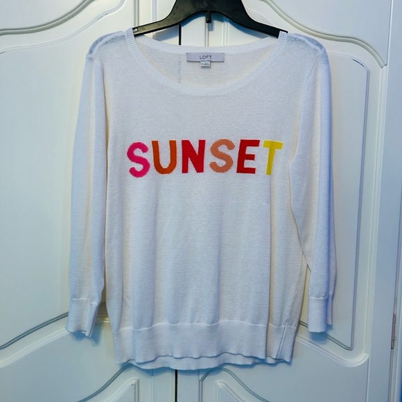 Loft SUNSET light Sweater Size M - Picture 2 of 5